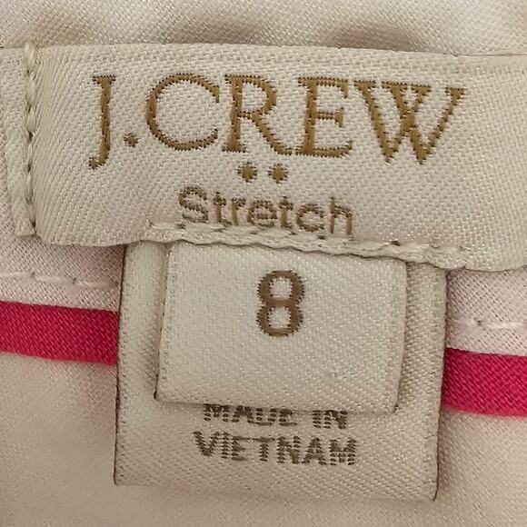 J.Crew Printed Stretch Chino Shorts White/Coral Size 8 - Picture 4 of 5